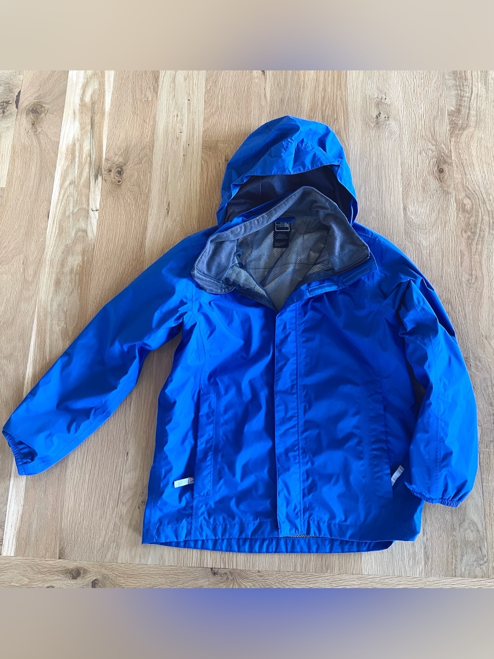 The North Face Kids Blue Hooded Rain/ Wind Jacket M 10/12)